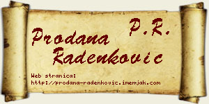 Prodana Radenković vizit kartica